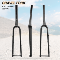 GVF306 Carbon Gravel Bike Fork 160/180mm Disc Brake Compatible with 700x50C Tires Fully Internal Cable Routing Offset 45/50mm
