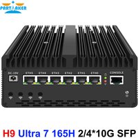 Partaker 12th Mini PC Intel Core Ultra 7 165H 4x10G SFP 6x2.5G i226-V LAN USB4 2xM.2 NVMe ESXi Industrial Firewall Computer PC