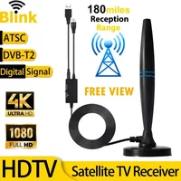 Indoor TV Antenna With Amplifier 46-862M Long Range 4K 1080P Digital HD Signal Booster DVBT2 ATSC Powerful Satellite TV Receiver