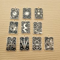 10pcs Sun Moon Tarot Charm for Jewelry Making Enamel Necklace Pendant Bracelet Phone Accessories Diy Craft Supplies Alloy Metal
