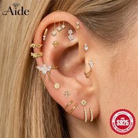 AIDE 925 Sterling Silver Geometric Heart/Star Simple Flower For Women Piercing Earrings Double Layered Tassel Fine Jewelry Gifts