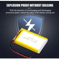 103665 3000mAh 3.7V Rechargeable Polymer Lithium Battery Battery for LED Light Bluetooth Speaker Camera GPS Driving Recorder New