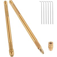 5 PCS Brass Ventilating Holder with Ventilating Needles for Lace Wig Different Size Make and Repair Lace Wig Venting Tool Kit