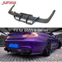 Rear Bumper Lip Diffuser Spoiler for BMW 6 Series F06 F12 F13 M6 2013-2016 Bumper Guard 3Pcs/set Carbon Fiber