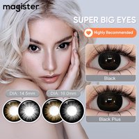 (0.00~-6.00) Magister 16mm Big Eyes Powered Contact Lenses Nature Daily Wear Black Color Contact Lenses With Diopters 6 Months