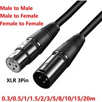 XLR 3pin Cable Male to Male to Female to Female Extension Karaoke Microphone Audio Sound Cannon Cable for Mixer Audio Power
