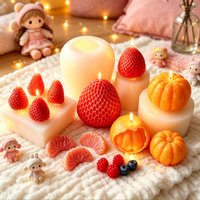 3D Realistic Strawberry & Mandarin Fruit Silicone Candle Molds, DIY Molds for Handmade Soap, Baking and Home Decor