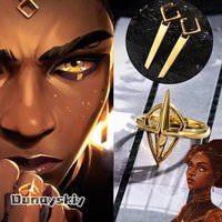 Legends Arcane Season Mel Cosplay Costumes Ring Ear Stud Jewelry Prop Noxus Mel Medarda Cos Medarda Prop Accessory For Hallowmas