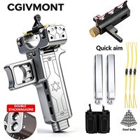 Slingshot professionnel automatique puissant en aluminium, rechargeable, pour la chasse, avec chargeur.