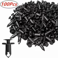 100pcs Car Fastener Clips 8mm Plastic Rivets Fasteners Screw Auto Trim Panel Clip Car Body Bumper Rivet Set Replacement Push Pin
