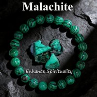Beaded Bracelet 6 8 10mm Green Malachite Stone Bracelet Reiki Healing Crystal Vitality Charm Natural Gemstone & Handmade Jewelry