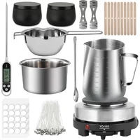 DIY Handmade Candle Craft Tools Kit with Wax Melting Hot Plate, Candle Making Supplies Accessories, Soy Wax Candle Making Kit