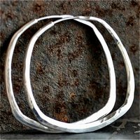 Fashion Concise Design Silvery Plated Square Shaped Hoop Earrings for Women's Vintage Party Vacation Jewelry Accessories Crafts