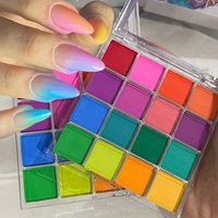 16Colors Neon Solid Nail Rubbing Powder Palette Nail Pat-pat Powder Blush Gradient Smudge Pigment DIY Eye Shadow Make Up Palette