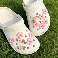 Multi Color Sakura Flower Resin Shoe Charms 3D Floral Accessories For Women Clogs DIY Shoe Decorative Ornaments For Sandals