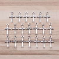 IFOCUS 20pcs/Lot Cross Charms For DIY Jewelry Making Zinc Alloy 20x11mm/0.79x0.43inch