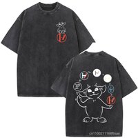 New Men's Street Dance Costume Top 25 Men's Rock Band 21 Pilot Retro Washed T-shirt Street Hip Hop Style Dance Performance Top