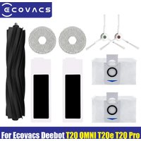 For Ecovacs Deebot T20 OMNI T20e T20 Pro robot vacuum cleaner Accessories Main Side Brush Mop Filter Dust Bag Replacement Parts