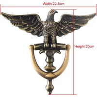 1pcs Zinc Alloy Antique European Style Eagle Head Door Knocker Door Knockers Home Decor Ring Furniture Handle Hardware