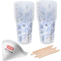 50Pcs 600ml Disposable Clear Plastic Paint Mixing Cups Spray Gun Measuring Cups Paint Mixing Calibrated Cup