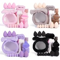 24PCS Vegan Makeup Kit - Hypoallergenic Brushes & Sponges with Travel Case, Pastel Beauty Set for Sensitive Skin (Gift Ready)