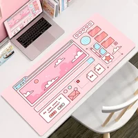Anime Rug Cute Cartoon desk Mat Grid Pink Vaporwave Large Mouse Pad Mousepad 900x400 Gaming Office Table Pads Laptop MousePads