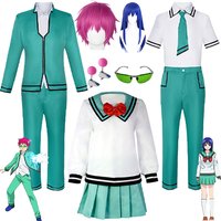Anime The Disastrous Life of Saiki Kusuo No Sai-nan Cosplay Costume Teruhashi Kokomi Skirt Bowtie Wig Saiki Kusuo Uniform Glass