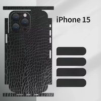 Luxury Leather Grain Wrap Phone Back Sticker skin For iPhone17 16 15 14 13 promax 13mini 12promax Film Skin