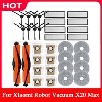 For Xiaomi Robot Vacuum X20 Max / D109GL / Mijia M30 Accessories Main Brush Side Brush Hepa Filter Mop Cloth Dust Bag
