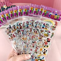 12pcs Disney Mickey Mouse Minnie Cartoon Bubble Stickers Skateboard Laptop Phone Guitar DIY Decoration Decals Reward Sticker Toy