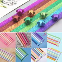 Cute Colorful Star Origami Paper Cartoon Single Sided Lucky Star Origami Art Craft Best Wishes Folding Star Home Decoration