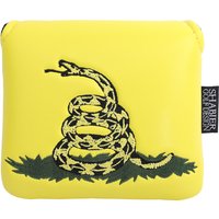 Yellow PU Leather DON'T TREAD ON ME Embroider Magnetic Closure Golf Club Headcover Large Mallet Putter Cover
