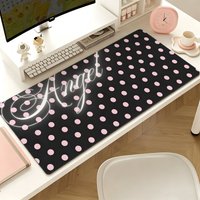 Polka Dots Angel Leather Desk Pad Mouse Protector Large Small Mouse Pad Home Office Game Desk Mat PU Leather Pc Laptop Desk Mat