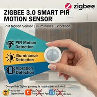 Zigbee 3.0 Mini PIR Motion Sensor Light Lux Vibration Detection Infrared Detector Security Burglar Alarm For Z2M Home Assistant