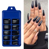 OWOSC 100Pcs Solid Color False Nail Tips Full Cover Matte Acrylic Ballerina Fake Nails Tip DIY Beauty Manicure Extension Tools