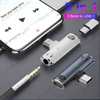 2 in 1 USB Type C To 3.5mm Headphone and Charger Adapter PD 100W Audio Aux Adapter USB C Splitter for Xiaomi Huawei iPhone 17 16