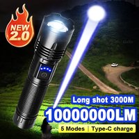 1000000LM Ultra Powerful Handheld Flashlight High Power Rechargeable Torch Long range 3000M Flash Lights Outdoor Camping Lantern