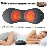 3 in 1 Electric Lumbar Support Pillow with Adjustable Height Lying Flat Waist Relief Waist Support Waist Pillow Heating Vibratin