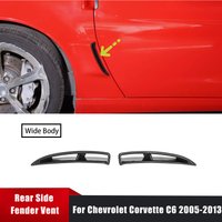Für Chevrolet Corvette C6 2005–2013, ein Paar hintere Seite, Kotflügel, Türschaufel, Luftauslassverkleidung, matt/glänzend schwarz/Carbonfaser-Stil