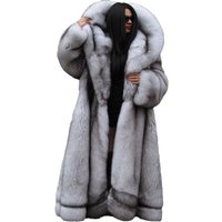 Women Faux Fur Jacket Long Coat Hooded Cardigan Thick Fluffy Warm Shaggy Open Stitch Outerwear 2025 Winter Female Overcoat