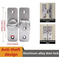 Barn door lock -90/180 degree sliding door safety, rust proof double cabinet, used for wardrobes, bathrooms, French doors, barns