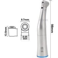 Dental 1:1 LED Fiber Optic Handpiece Internal Water Spray Contra Angle Push Button Chuck Blue Ring Low Speed Handpiece