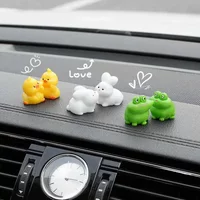 2Pcs Cartoon Kiss Face Friendly Animals Doll Ornaments Funny Ducks Frogs Figurines Ornaments Car Interior Dashboard for Gifts
