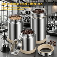 Airtight Window Coffee Beans Canisters 304 Stainless Steel Food Keep Fresh Storage Container Kitchen 1200ml for Tea, Beans,Sugar