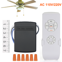 QIACHIP MiNi Ceiling Fan Lamp Remote Control 3 Speed AC 110 220V T2.5 3uF Timing Control Switches Adjusted Wind Speed Receiver