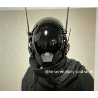 2026 Cyberpunk Full-Face Mask Black Halloween Party Cool Tactical Mecha Style Technology Feeling Cosplay Mask for Events