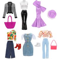 10-Piece Set 28-30cm Doll Clothes And Accessories DIY Fashion Trend Doll Outfits Accessories Handmade Doll Dress-Up Toy for Girl