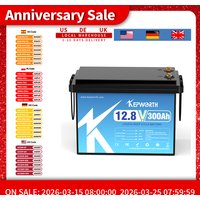 KEPWORTH 12V 300Ah LiFePO4 Akumulator głębokiego rozładowania klasy A Litowo-żelazowo-fosforanowy do łodzi, kampera, instalacji solarnych, silnika