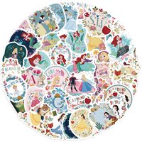 60pcs Disney Princess Graffiti Stickers - Waterproof Vinyl Decals for Guitar & Luggage Decoration