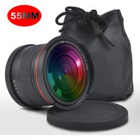 55MM 0.35x HD Fisheye Wide Angle Lens (w/Macro Portion) for Nikon D3400,D5600 and Sony Alpha A7 A7R A7S A6300 A6400 A6500